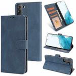 For Samsung Galaxy S22 5G Fantasy Classic Skin-feel Calfskin Texture Magnetic Buckle Horizontal Flip PU Phone Leather Case with Holder & Card Slot & Wallet(Blue)