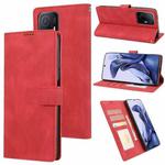 For Xiaomi Mi 11T / 11T Pro Fantasy Classic Skin-feel Calfskin Texture Magnetic Buckle Horizontal Flip PU Phone Leather Case with Holder & Card Slot & Wallet(Red)