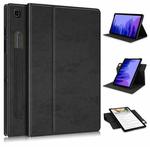 For Samsung Galaxy Tab A7 10.4 2020 Solid Color 360 Degrees Rotation Tablet Leather Case with Holder(Black)