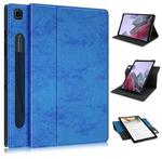 For Samsung Galaxy Tab A7 Lite  8.7 2021 T220 / T225 Solid Color 360 Degrees Rotation Tablet Leather Case with Holder(Dark Blue)