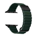 Magnetic Leather Strap Watch Band For Apple Watch Series 8&7 41mm / SE 2&6&SE&5&4 40mm / 3&2&1 38mm(Black Buckle Green)
