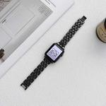 Five Baht Stripes Stainless Steel Strap Watch Band For Apple Watch Series 8&7 41mm / SE 2&6&SE&5&4 40mm / 3&2&1 38mm(Black)