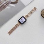 Five Baht Stripes Stainless Steel Strap Watch Band For Apple Watch Ultra 49mm / Series 8&7 45mm / SE 2&6&SE&5&4 44mm / 3&2&1 42mm(Rose Gold)