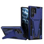 For Samsung Galaxy S22 Ultra 5G Super V Armor PC + TPU Shockproof Phone Case with Invisible Holder(Blue)