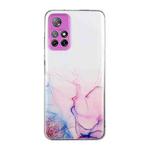 For Xiaomi Redmi Note 11 Hollow Marble Pattern TPU Precise Hole Phone Protective Case(Pink)