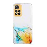 For Xiaomi Redmi Note 11 Pro Hollow Marble Pattern TPU Precise Hole Phone Protective Case(Yellow)