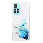 For Xiaomi Redmi Note 11 Pro Hollow Marble Pattern TPU Precise Hole Phone Protective Case(Blue)