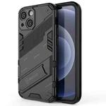 For iPhone 13 mini Punk Armor 2 in 1 PC + TPU Phone Case with Invisible Holder (Black)