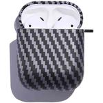 Carbon Fiber Earphone Protective Case For AirPods 1 / 2(Black Grey)