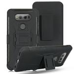 For LG G8 PC + Silicone Back Clip Sliding Sleeve Protective Case(Black)
