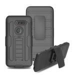 For LG V30 PC + Silicone Back Clip Sliding Sleeve Protective Case(Black)