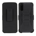 For Huawei P20 PC + Silicone Back Clip Sliding Sleeve Protective Case(Black)
