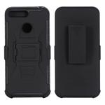 For Huawei Y6 (2018) PC + Silicone Back Clip Sliding Sleeve Protective Case(Black)
