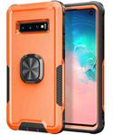 For Samsung Galaxy S10 3 in 1 PC + TPU Phone Case with Ring Holder(Orange)