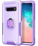 For Samsung Galaxy S10 3 in 1 PC + TPU Phone Case with Ring Holder(Purple)