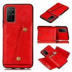 For Samsung Galaxy M52 5G Double Buckle PU + TPU Magnetic Phone Case(Red)