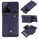For Xiaomi 11T Double Buckle PU + TPU Magnetic Phone Case(Blue)