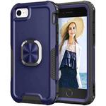 For iPhone SE 2022 / SE 2020 / 8 / 7 3 in 1 PC + TPU Phone Case with Ring Holder(Navy Blue)