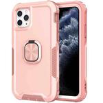 3 in 1 PC + TPU Phone Case with Ring Holder For iPhone 11 Pro(Pink)
