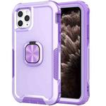 3 in 1 PC + TPU Phone Case with Ring Holder For iPhone 11 Pro Max(Purple)