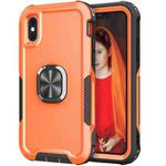 For iPhone X / XS 3 in 1 PC + TPU Phone Case with Ring Holder(Orange)
