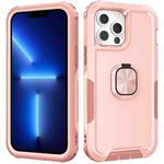 For iPhone 13 Pro Max 3 in 1 PC + TPU Phone Case with Ring Holder (Pink)