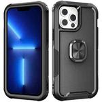 For iPhone 13 Pro Max 3 in 1 PC + TPU Phone Case with Ring Holder (Black)