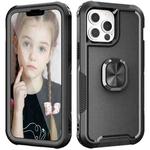 For iPhone 13 Pro 3 in 1 PC + TPU Phone Case with Ring Holder (Black)