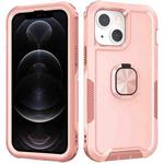 For iPhone 12 / 12 Pro 3 in 1 PC + TPU Phone Case with Ring Holder(Pink)