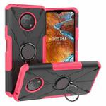 For Nokia G300 Armor Bear Shockproof PC + TPU Phone Case with Ring Holder(Rose Red)