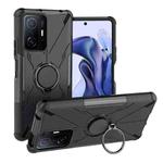 For Xiaomi 11T Armor Bear Shockproof PC + TPU Phone Case with Ring Holder(Black)