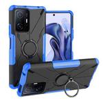 For Xiaomi 11T Armor Bear Shockproof PC + TPU Phone Case with Ring Holder(Blue)