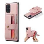 For Samsung Galaxy A71 5G JEEHOOD RFID Blocking Anti-Theft Magnetic PU + TPU Phone Case with Card Slot(Pink)