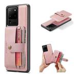 For Samsung Galaxy Note20 Ultra JEEHOOD RFID Blocking Anti-Theft Magnetic PU + TPU Phone Case with Card Slot(Pink)