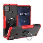 For Tecno Pop 5P Armor Bear Shockproof PC + TPU Phone Case with Ring Holder(Red)