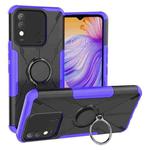 For Tecno Spark 8 Armor Bear Shockproof PC + TPU Phone Case with Ring Holder(Purple)