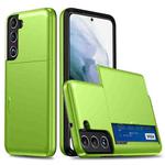 For Samsung Galaxy S22 5G Shockproof Armor Phone Case with Card Slot(Green)