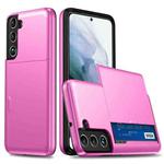 For Samsung Galaxy S22+ 5G Shockproof Armor Phone Case with Card Slot(Rose Red)