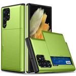For Samsung Galaxy S22 Ultra 5G Shockproof Armor Phone Case with Card Slot(Green)