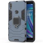 For Asus Zenfone Max Pro (M1) ZB601KL Shockproof PC + TPU Protective Case with Magnetic Ring Holder(Navy Blue)