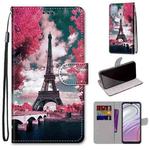 For Motorola Moto G10/G20/G30 Coloured Drawing Cross Texture Horizontal Flip Leather Phone Case with Holder & Card Slots & Wallet & Lanyard(Pink Flower Tower Bridge)