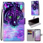 For Motorola Moto G10/G20/G30 Coloured Drawing Cross Texture Horizontal Flip Leather Phone Case with Holder & Card Slots & Wallet & Lanyard(Tiger Drinking Water)