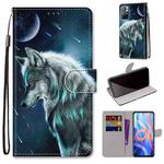 For Xiaomi Redmi Note 11 Coloured Drawing Cross Texture Horizontal Flip Leather Phone Case with Holder & Card Slots & Wallet & Lanyard(Pensive Wolf)