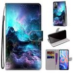 For Xiaomi Redmi Note 11 Coloured Drawing Cross Texture Horizontal Flip Leather Phone Case with Holder & Card Slots & Wallet & Lanyard(Colorful Clouds)