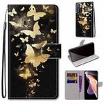 For Xiaomi Redmi Note 11 Pro/11 Pro+ Coloured Drawing Cross Texture Horizontal Flip Leather Phone Case with Holder & Card Slots & Wallet & Lanyard(Golden Butterfly Group)