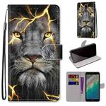 For Nokia C01 Plus Coloured Drawing Cross Texture Horizontal Flip Leather Phone Case with Holder & Card Slots & Wallet & Lanyard(Fission Lion)