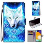 For Samsung Galaxy A13 5G Coloured Drawing Cross Texture Horizontal Flip Leather Phone Case with Holder & Card Slots & Wallet & Lanyard(Dick Rose Wolf)