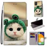 For Samsung Galaxy A53 5G Coloured Drawing Cross Texture Horizontal Flip Leather Phone Case with Holder & Card Slots & Wallet & Lanyard(Frog Kitten)