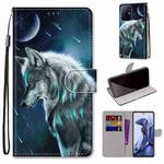 For Xiaomi 11T / 11T Pro Coloured Drawing Cross Texture Horizontal Flip Leather Phone Case with Holder & Card Slots & Wallet & Lanyard(Pensive Wolf)