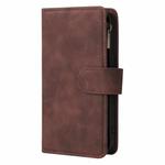 For iPhone 13 Pro Max Multifunctional Phone Leather Case with Card Slot & Holder & Zipper Wallet & Photo Frame (Coffee)